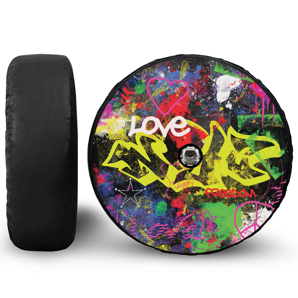 Love NYC Graffiti Print Tire Cover With Camera Hole