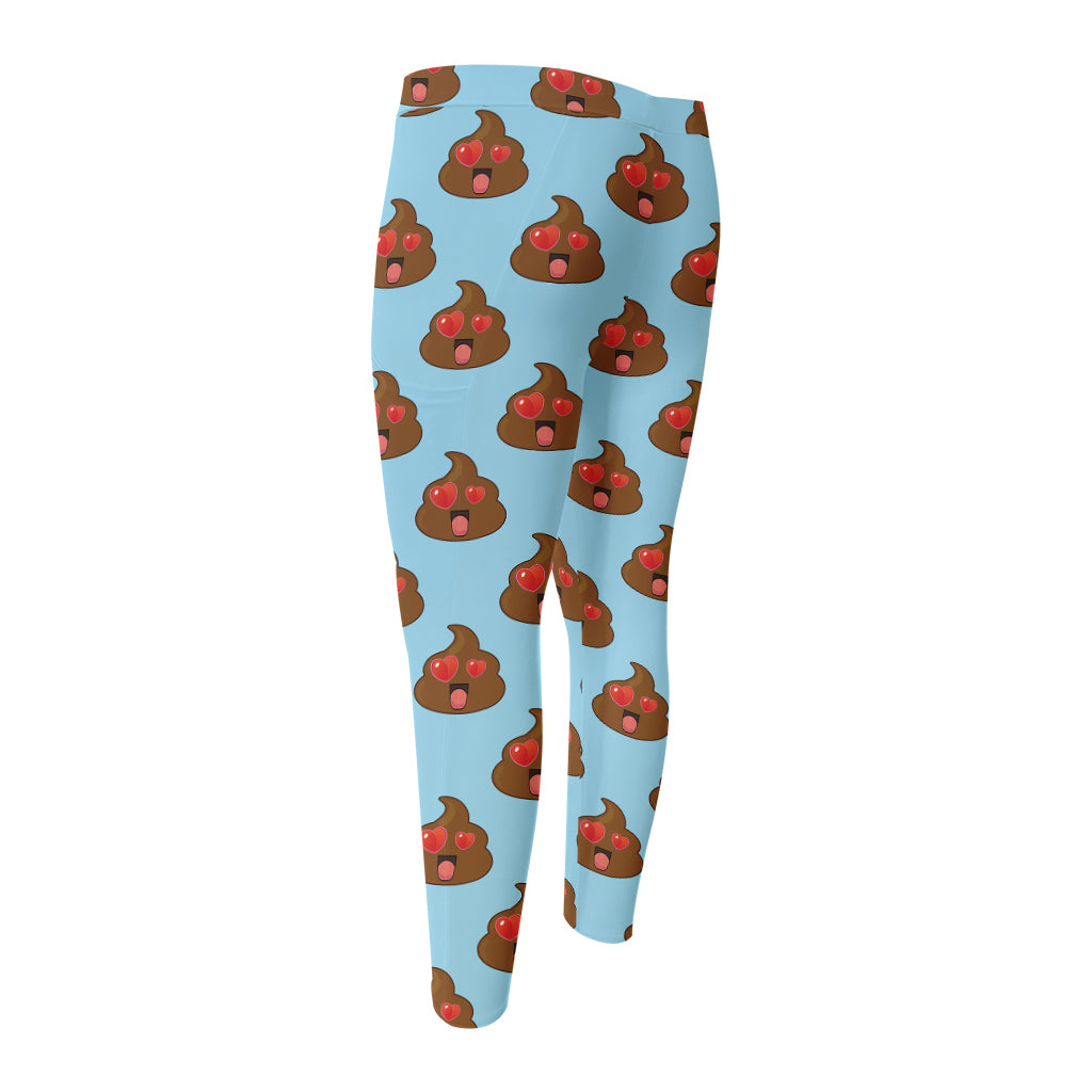Lovely Poop Pattern Print Men's Compression Pants