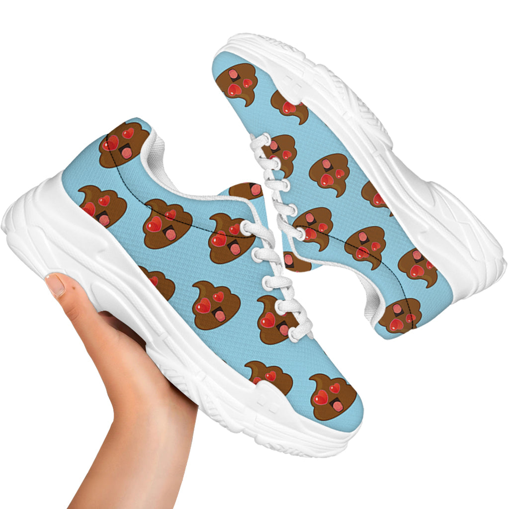 Lovely Poop Pattern Print White Chunky Shoes