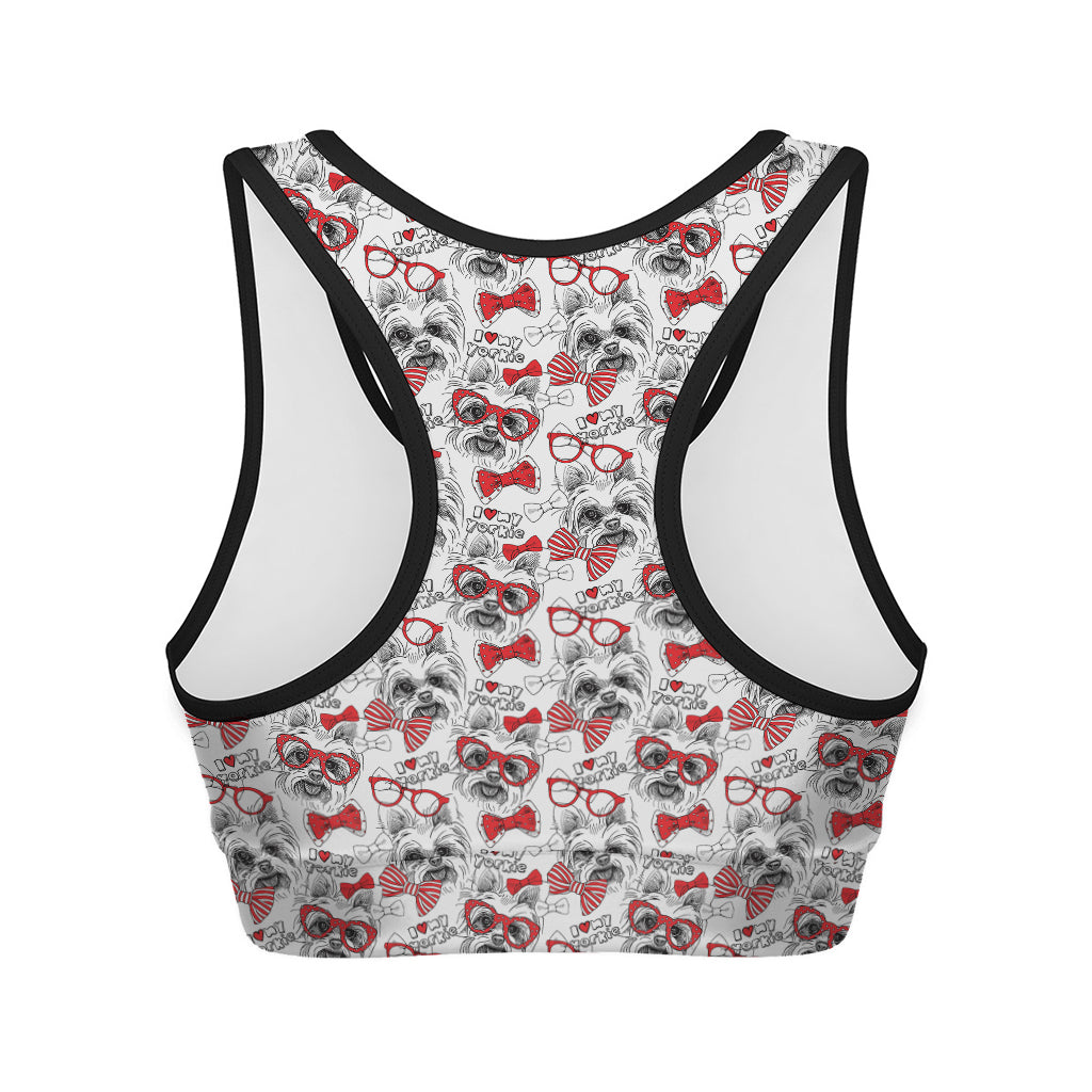 Lovely Yorkshire Terrier Pattern Print Women's Sports Bra