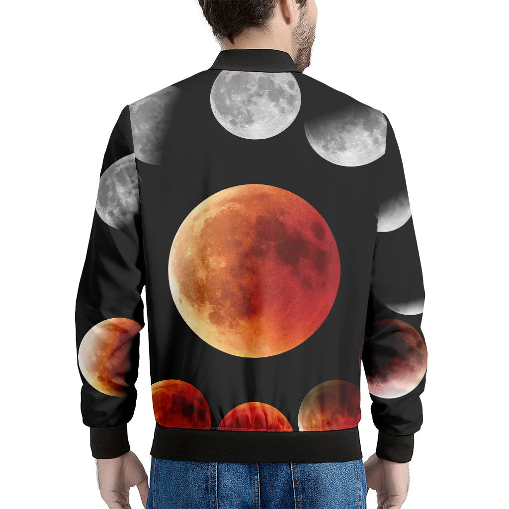 Lunar Eclipse Cycle Print Men's Bomber Jacket