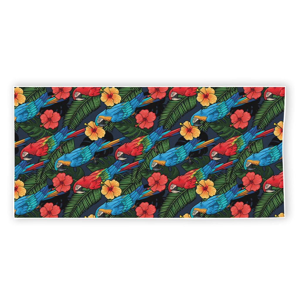 Macaw Parrot Pattern Print Beach Towel