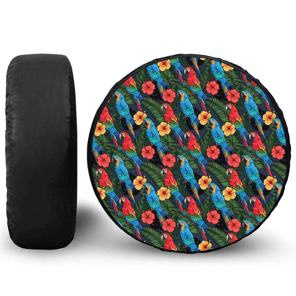 Macaw Parrot Pattern Print Tire Cover