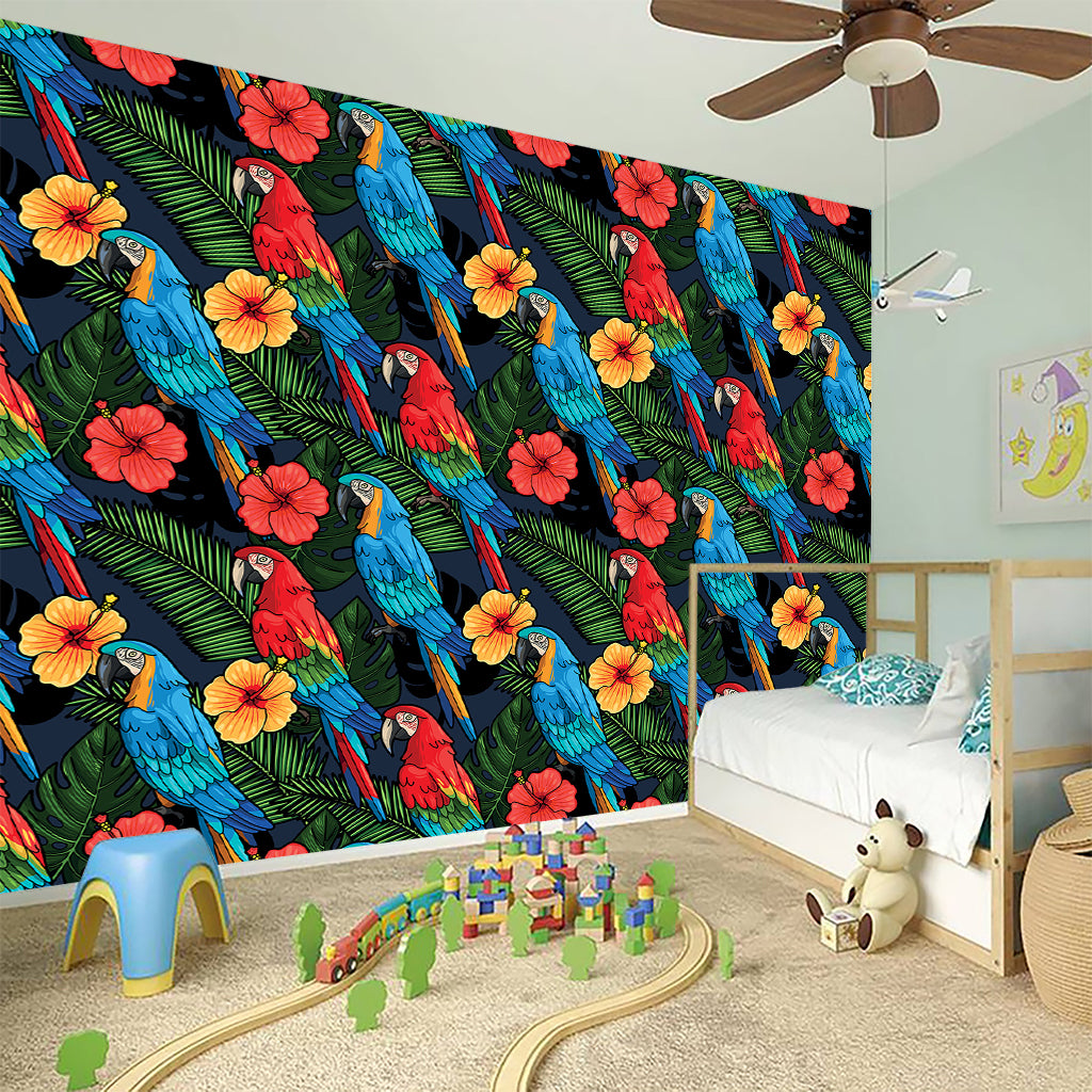 Macaw Parrot Pattern Print Wall Sticker