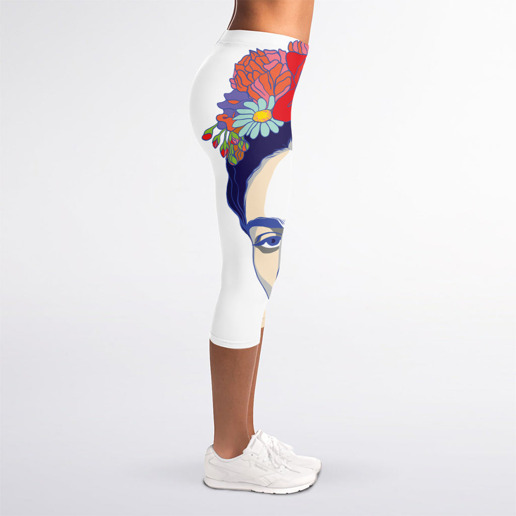 Magdalena Carmen Frida Kahlo Print Women's Capri Leggings