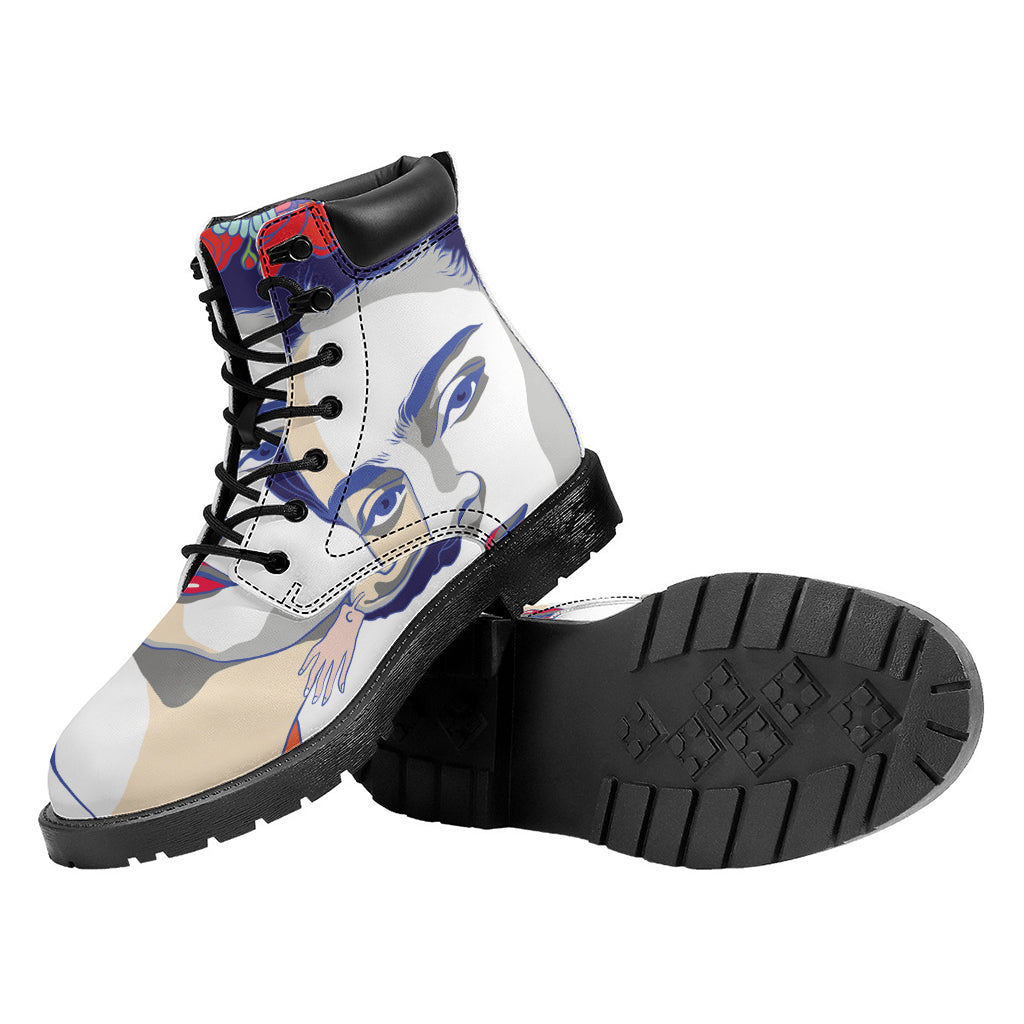 Magdalena Carmen Frida Kahlo Print Work Boots
