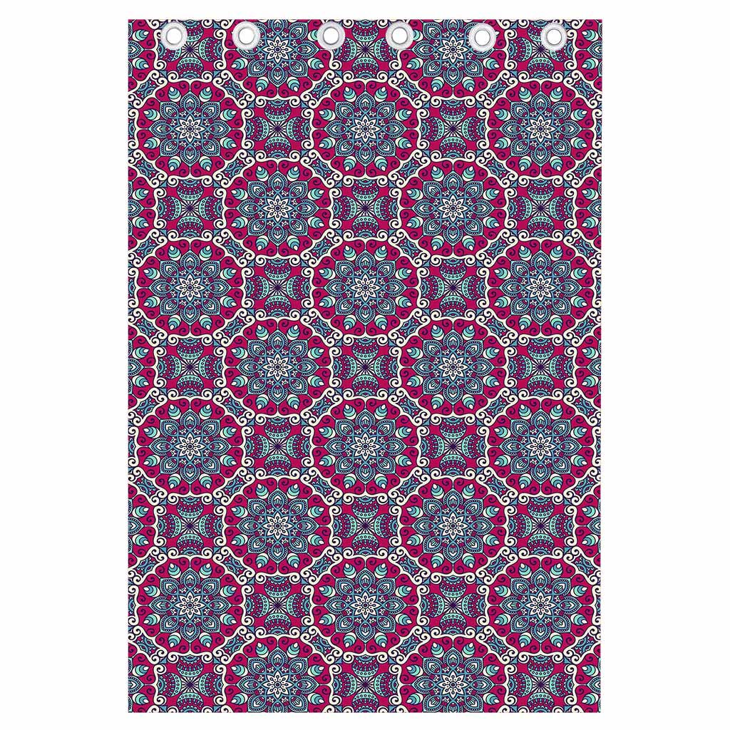 Magenta Mandala Bohemian Pattern Print Curtain