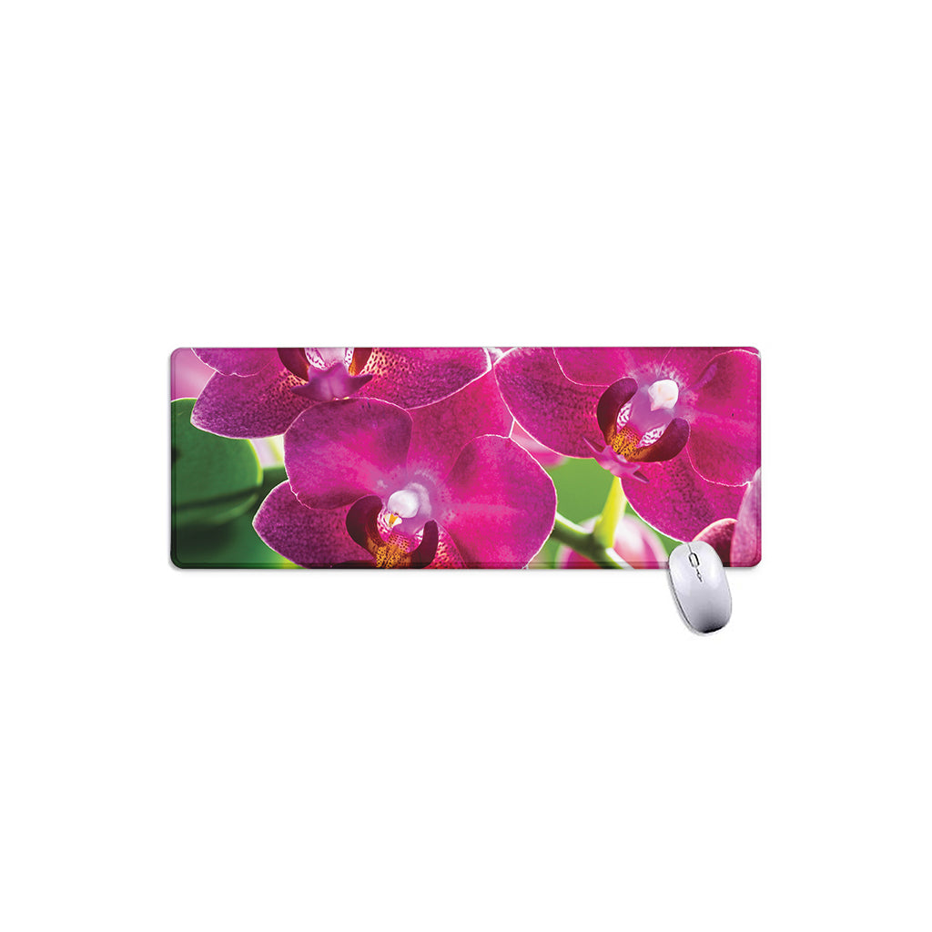 Magenta Orchid Flower Print Extended Mouse Pad
