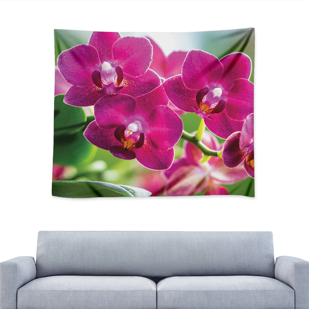 Magenta Orchid Flower Print Tapestry