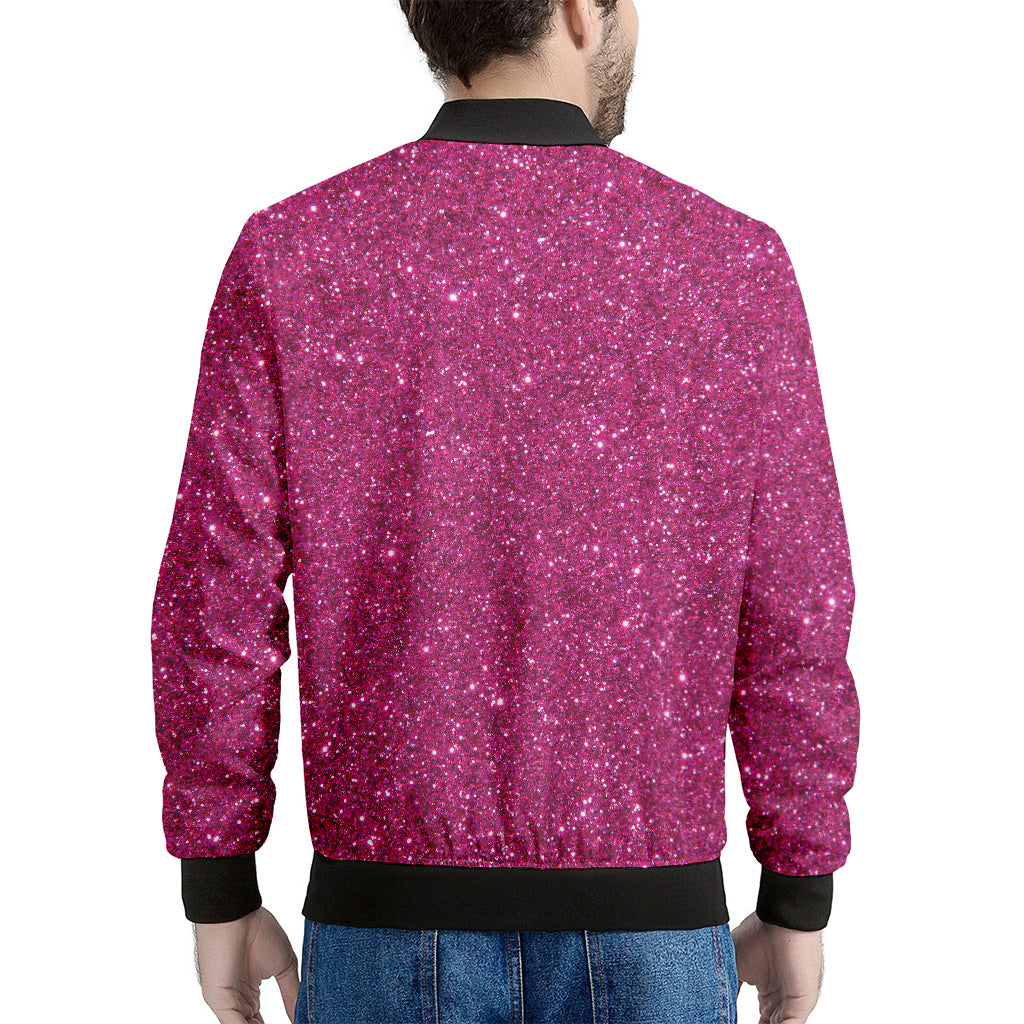 Magenta Pink Glitter Artwork Print (NOT Real Glitter) Men's Bomber Jacket