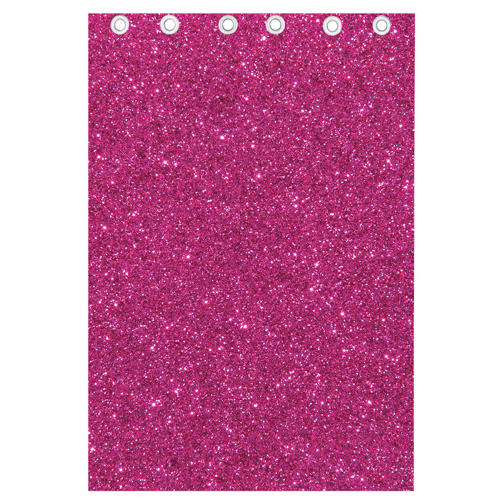 Magenta Pink (NOT Real) Glitter Print Curtain