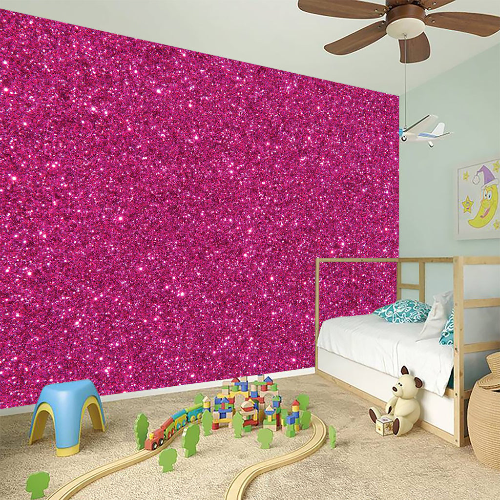 Magenta Pink (NOT Real) Glitter Print Wall Sticker