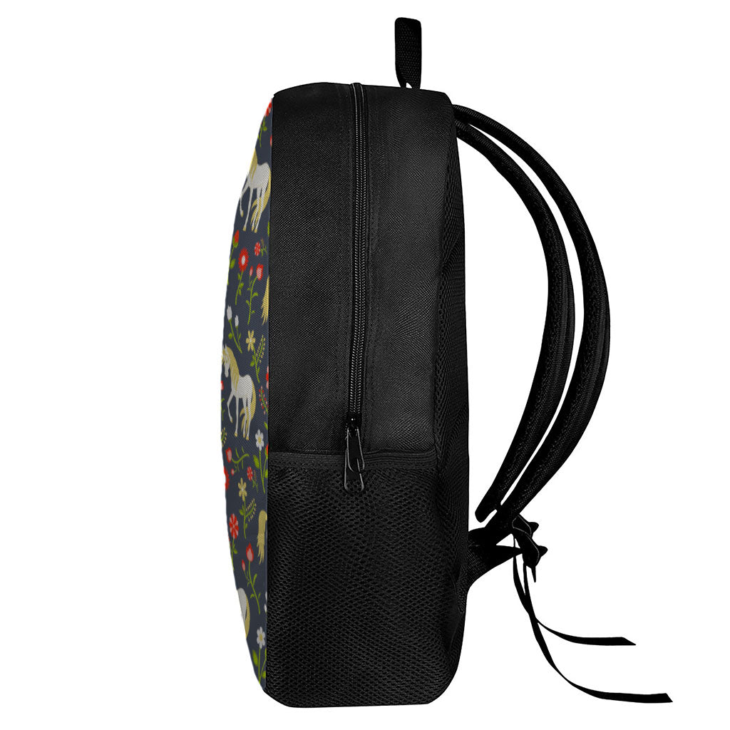 Magic Floral Unicorn Pattern Print 17 Inch Backpack