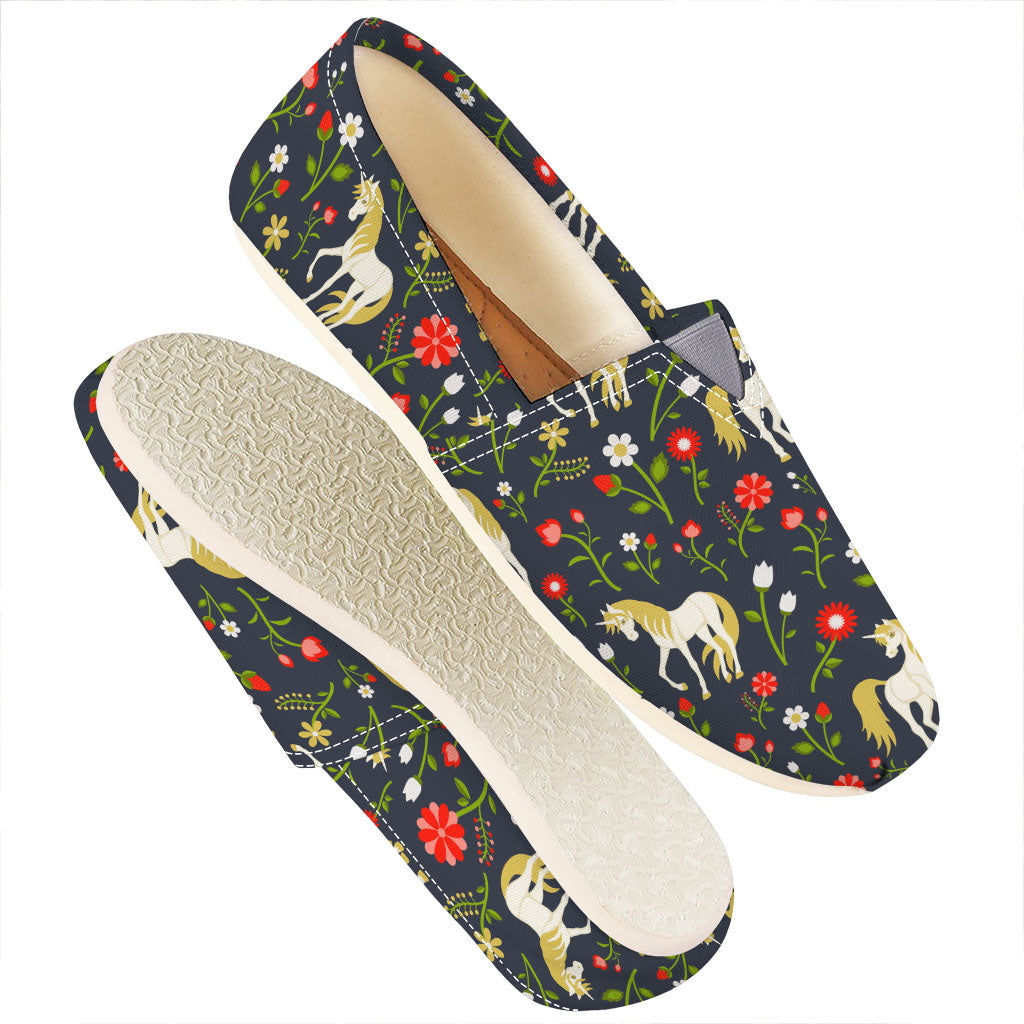Magic Floral Unicorn Pattern Print Casual Shoes