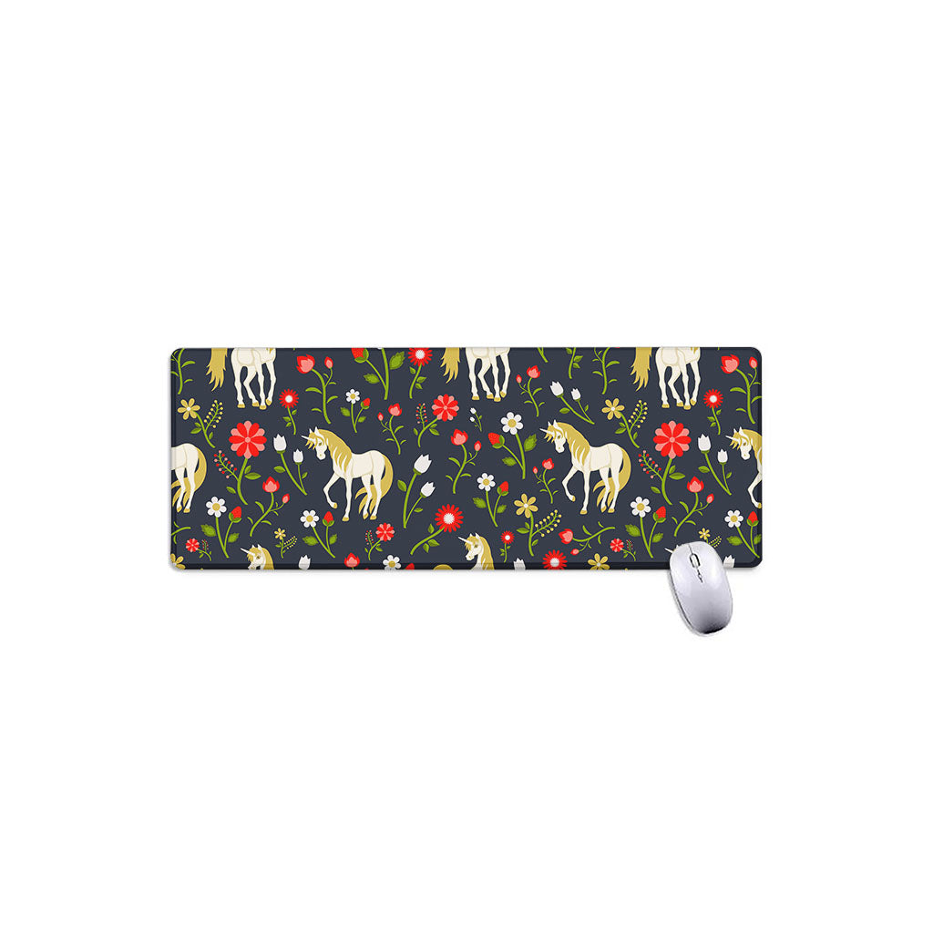 Magic Floral Unicorn Pattern Print Extended Mouse Pad