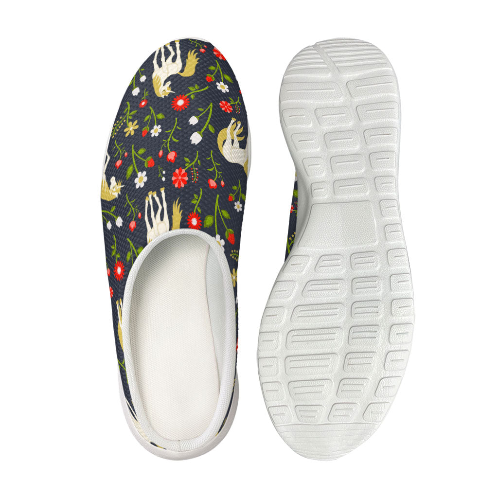 Magic Floral Unicorn Pattern Print Mesh Casual Shoes