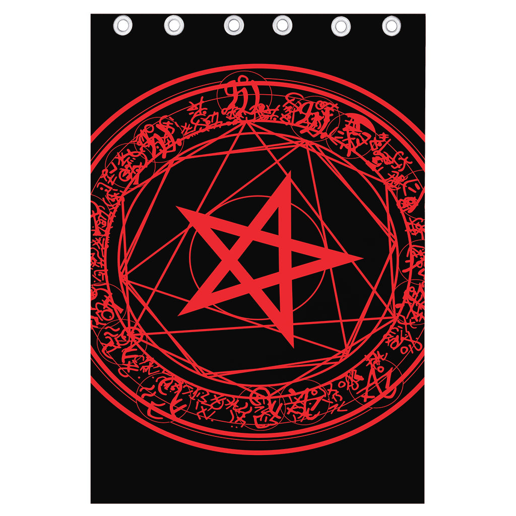 Magic Pentagram Symbol Print Curtain