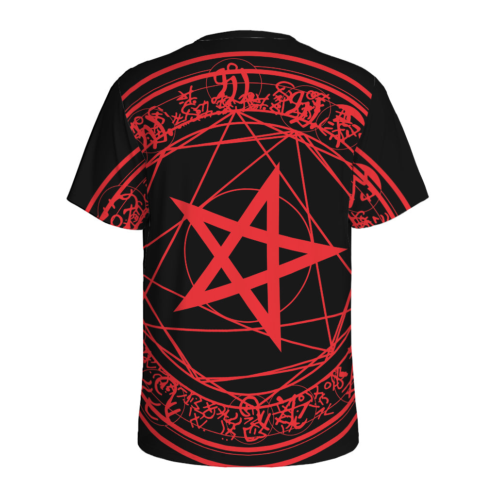 Magic Pentagram Symbol Print Men's Sports T-Shirt