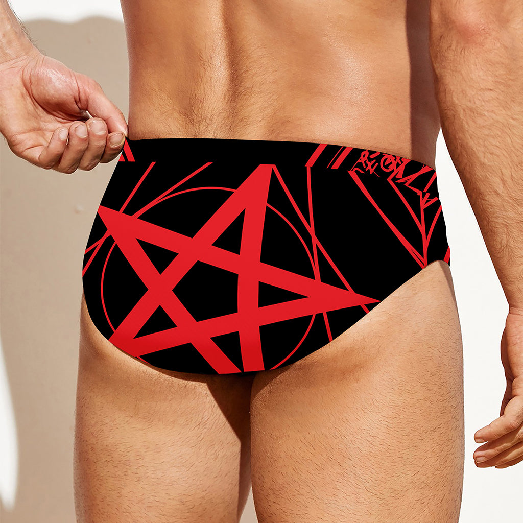 Magic Pentagram Symbol Print Men's Swim Briefs
