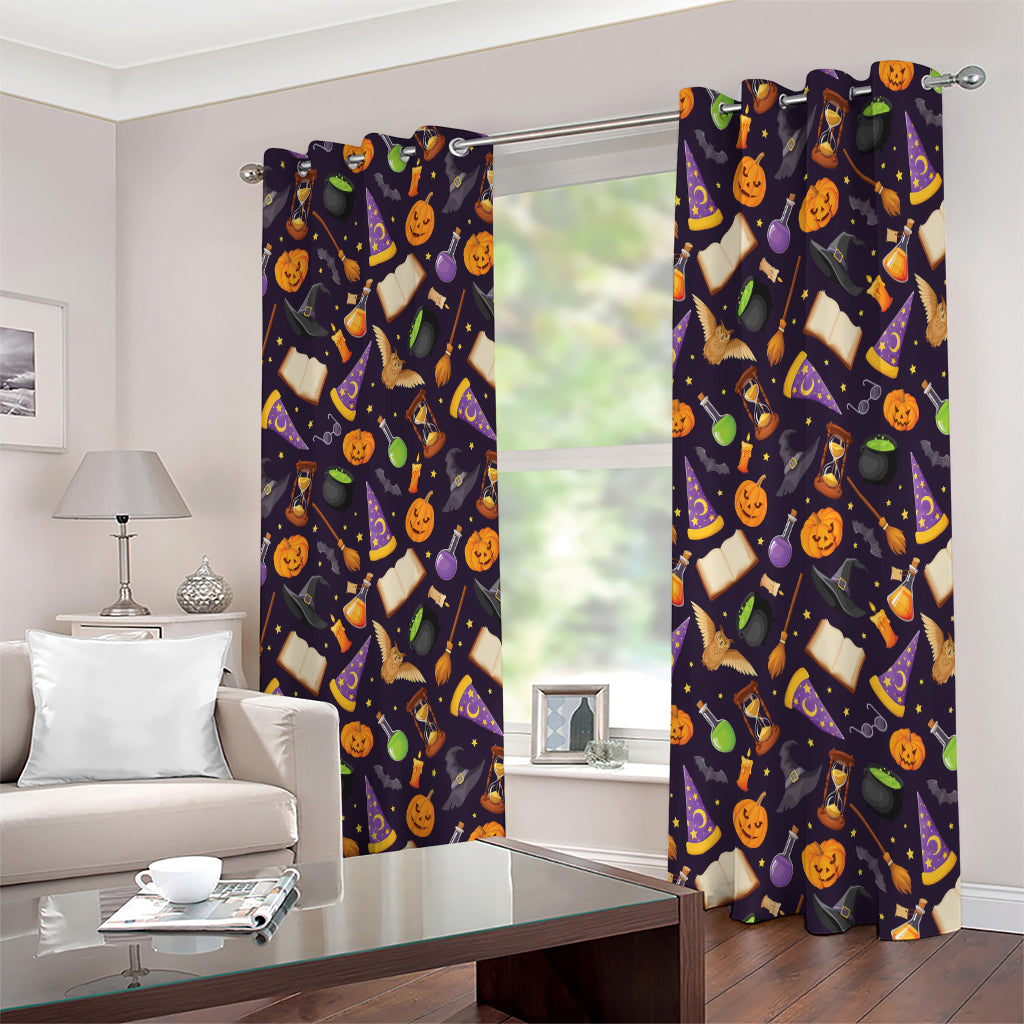 Magic Wizard Pattern Print Extra Wide Grommet Curtains