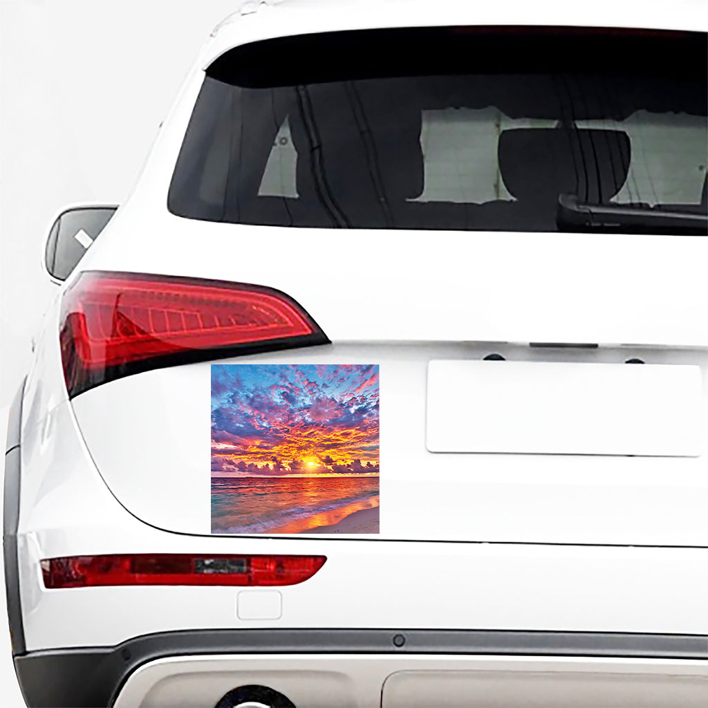 Maldives Sunset Print Car Sticker