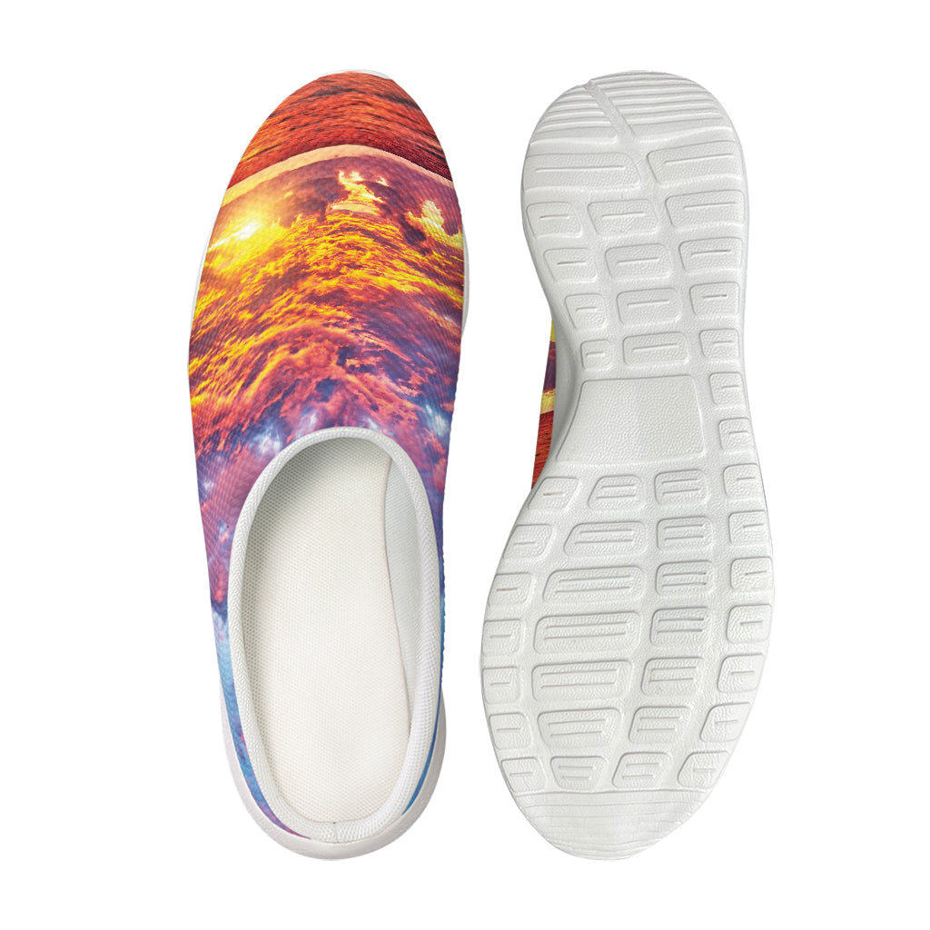 Maldives Sunset Print Mesh Casual Shoes