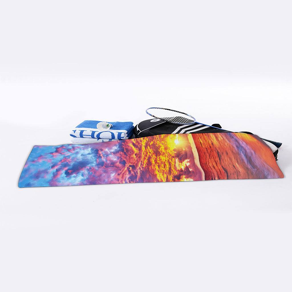 Maldives Sunset Print Sports Towel
