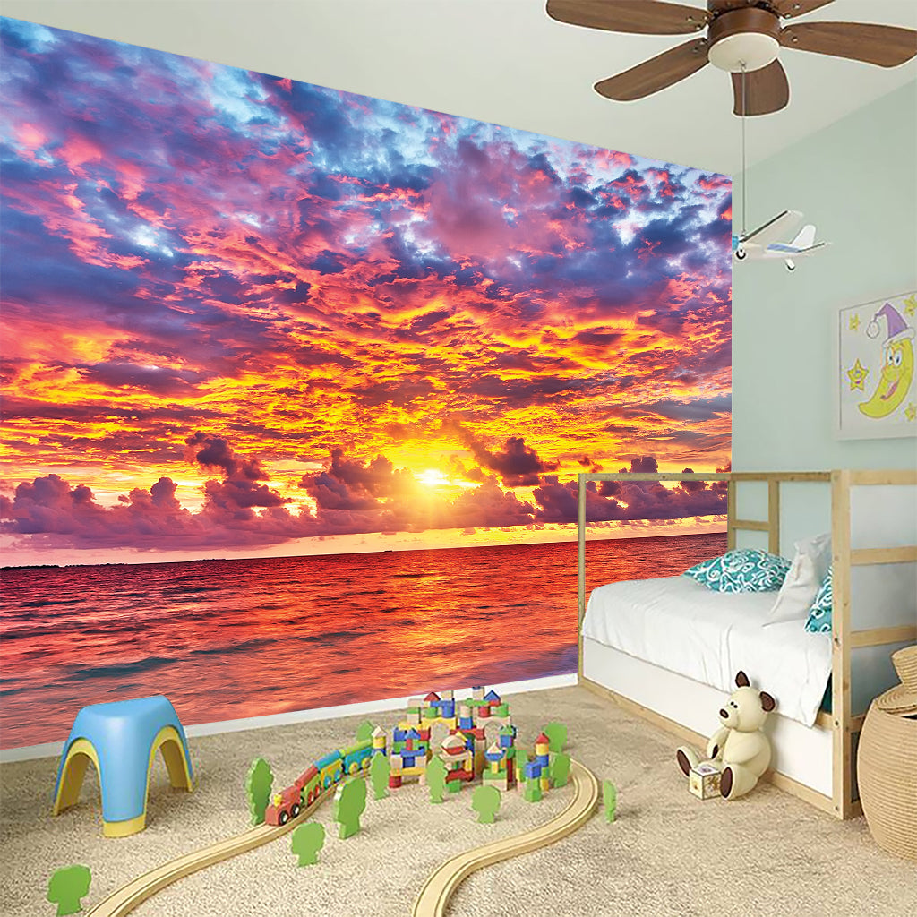 Maldives Sunset Print Wall Sticker