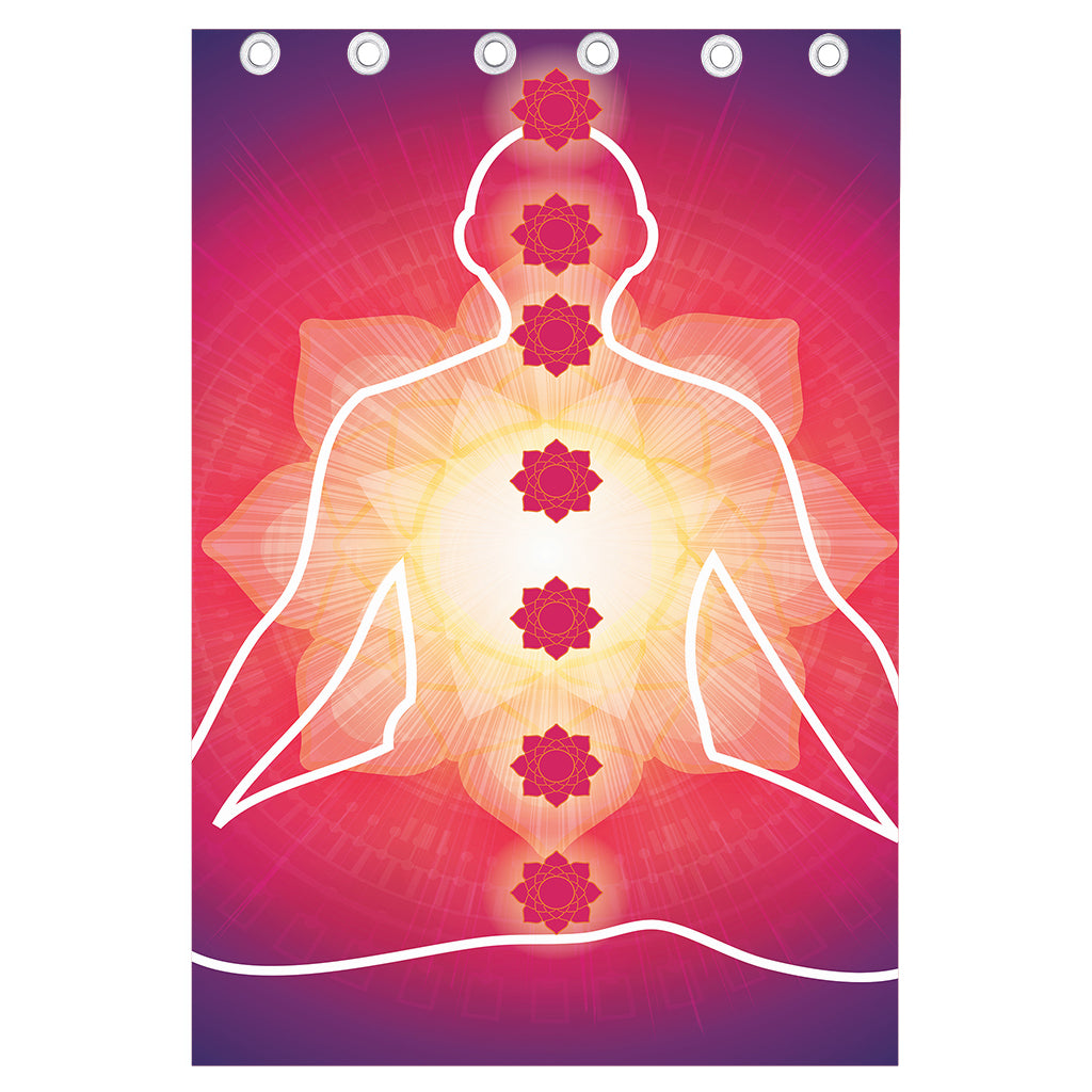Mandala Chakras Aura Print Curtain