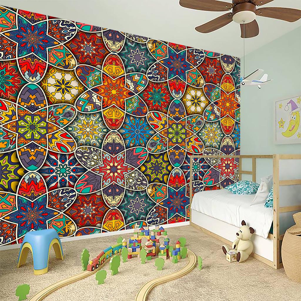 Mandala Star Bohemian Pattern Print Wall Sticker