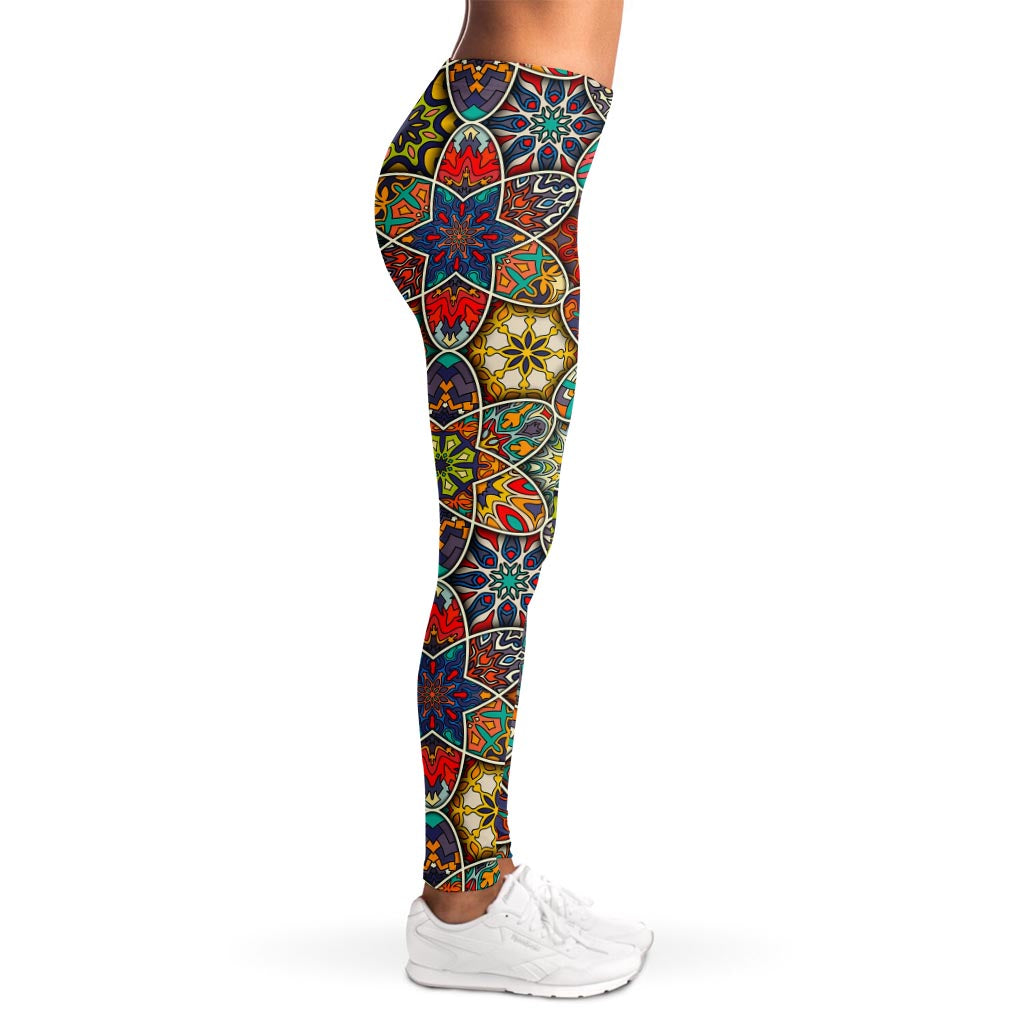 Mandala Star Bohemian Pattern Print Women's Leggings
