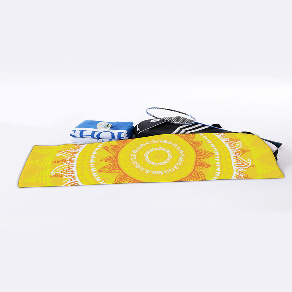 Mandala Sun Print Sports Towel