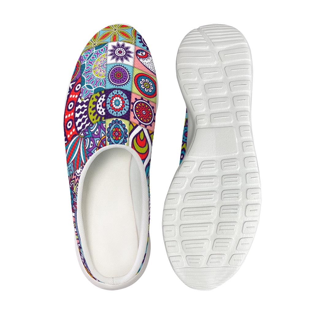 Mandala Tile Bohemian Pattern Print Mesh Casual Shoes