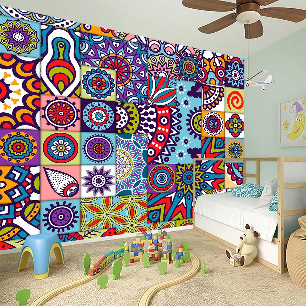 Mandala Tile Bohemian Pattern Print Wall Sticker