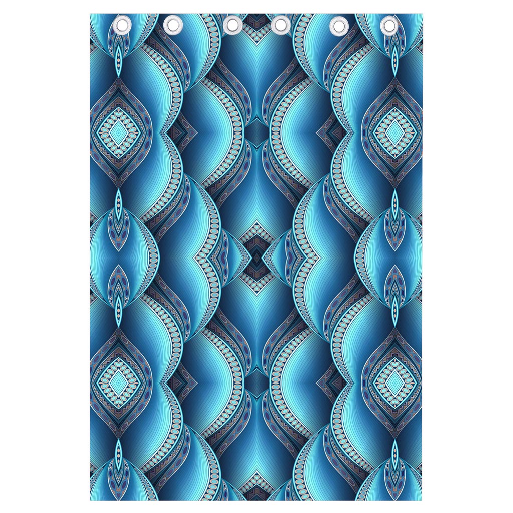 Mandala Waves Bohemian Pattern Print Curtain