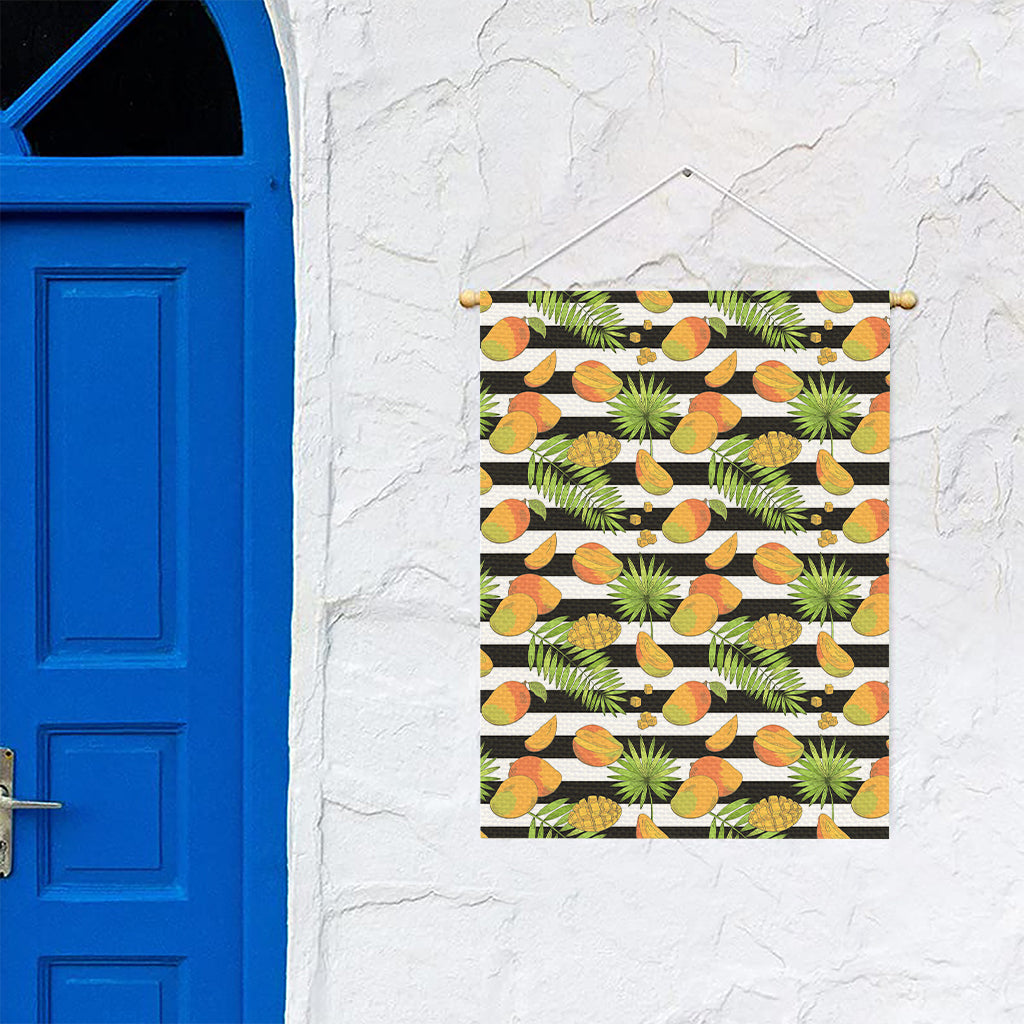 Mango Fruit Striped Pattern Print Garden Flag