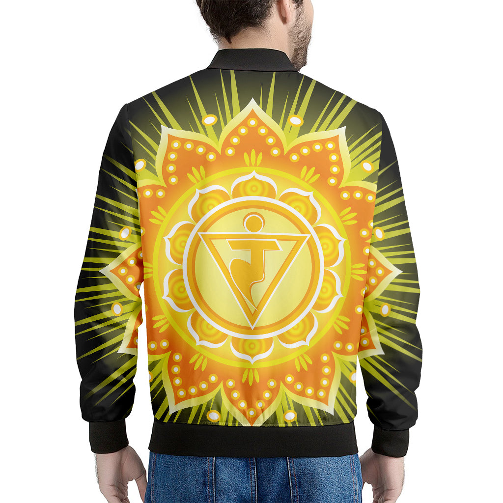 Manipura Chakra Mandala Print Men's Bomber Jacket