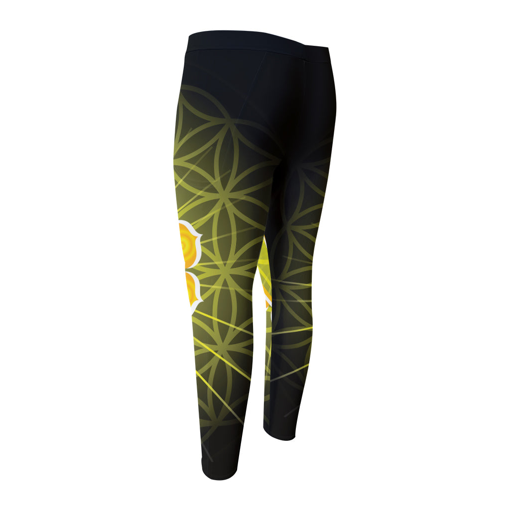 Manipura Chakra Spiritual Print Men's Compression Pants
