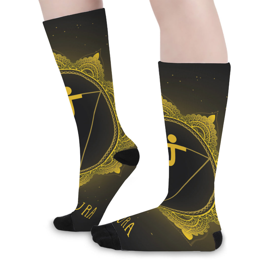 Manipura Chakra Symbol Print Long Socks
