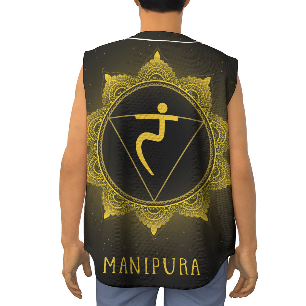 Manipura Chakra Symbol Print Sleeveless Baseball Jersey