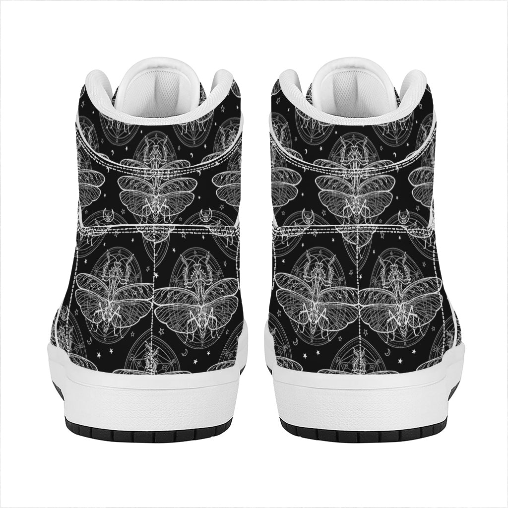 Mantis Spirit Animal Pattern Print High Top Leather Sneakers