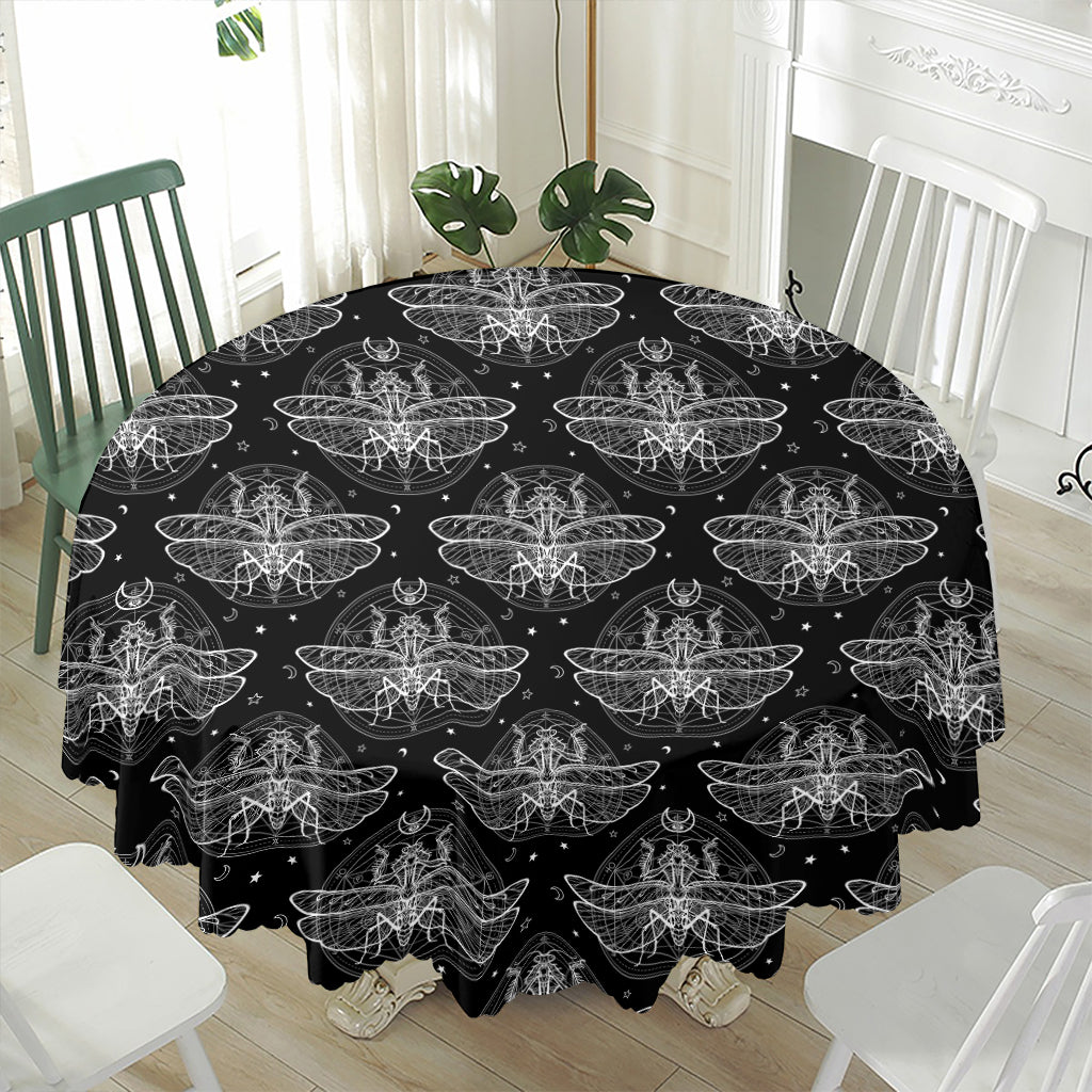 Mantis Spirit Animal Pattern Print Waterproof Round Tablecloth