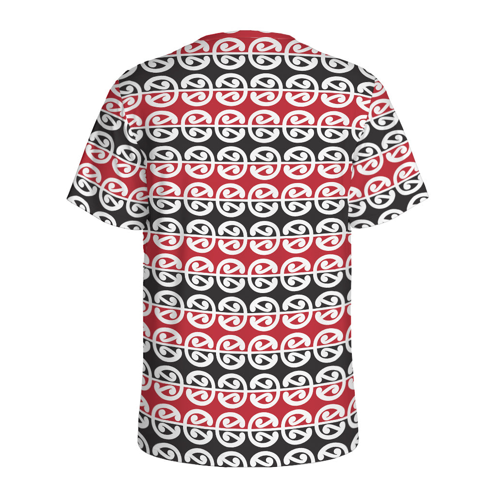 Maori Kowhaiwhai Pattern Print Men's Sports T-Shirt