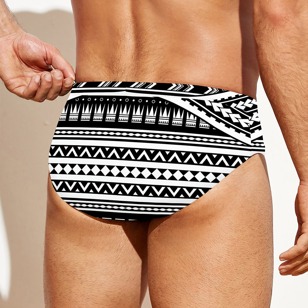 Maori Tattoo Polynesian Tribal Print Men's Swim Briefs