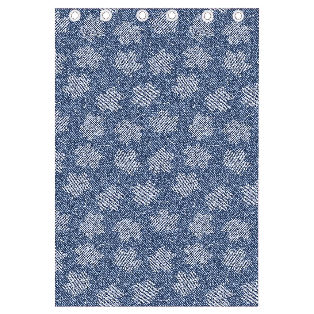 Maple Leaf Denim Jeans Pattern Print Curtain