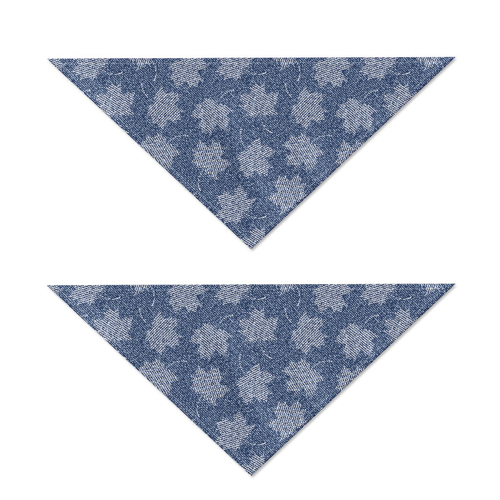 Maple Leaf Denim Jeans Pattern Print Dog Bandana