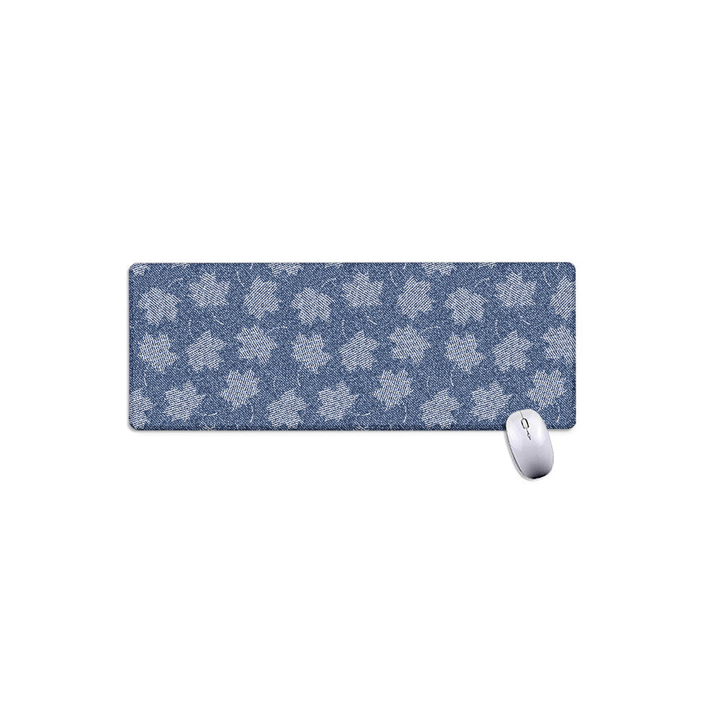 Maple Leaf Denim Jeans Pattern Print Extended Mouse Pad