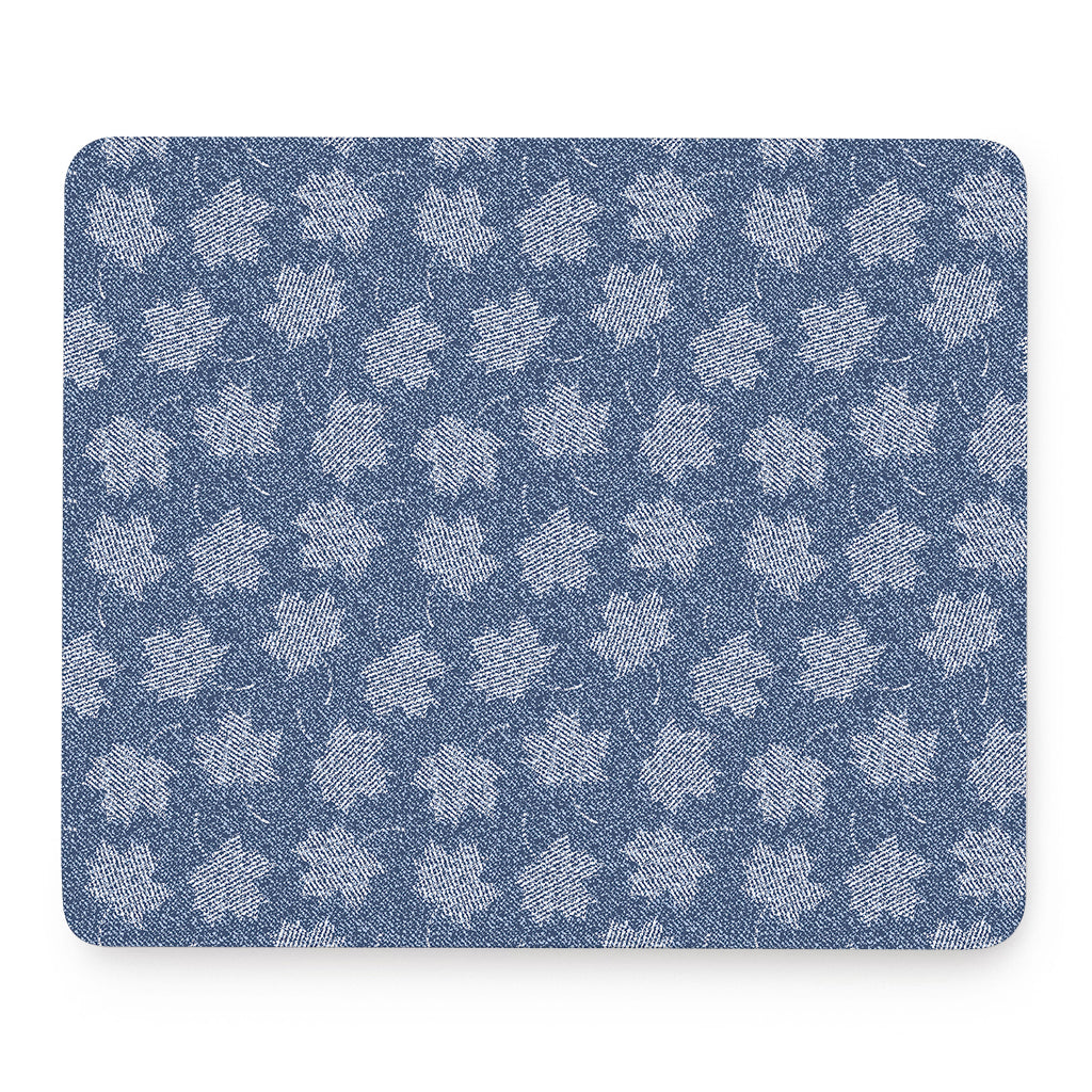 Maple Leaf Denim Jeans Pattern Print Mouse Pad