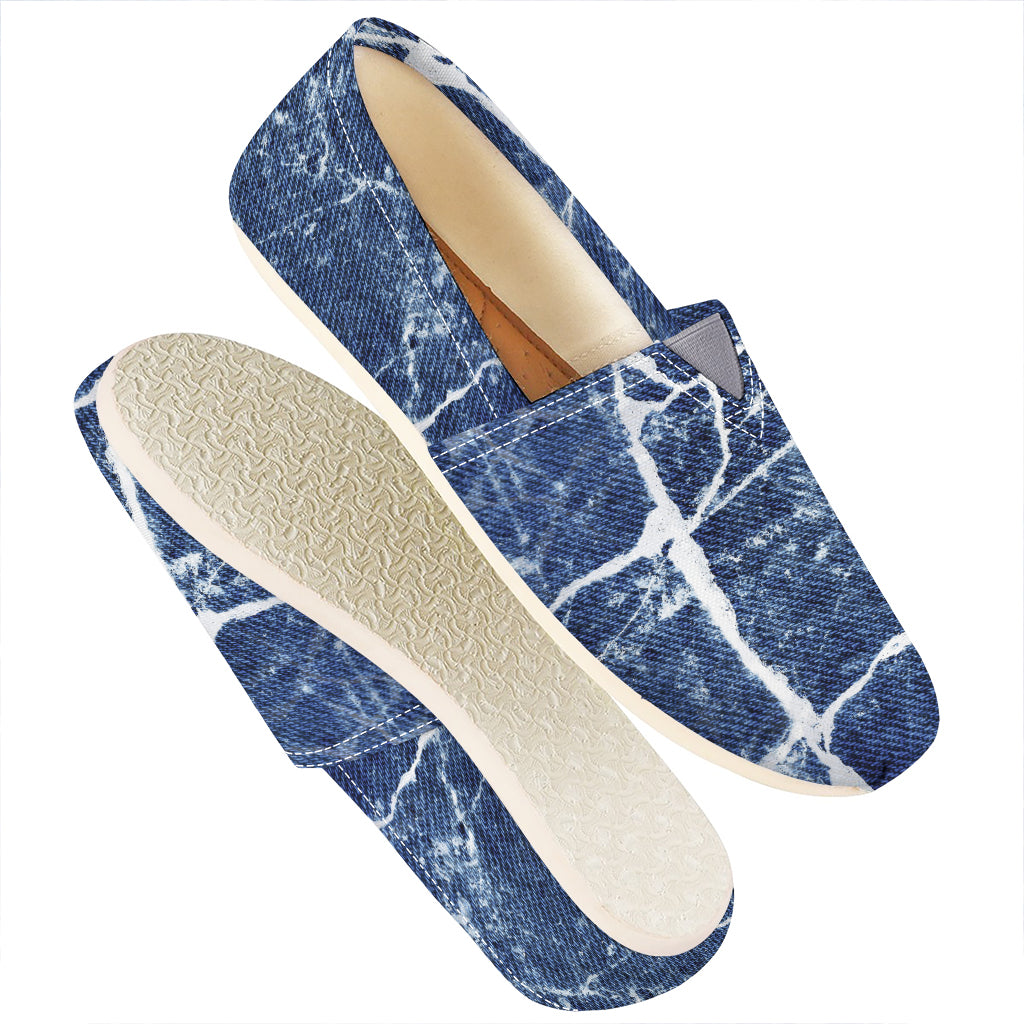 Marble Denim Jeans Pattern Print Casual Shoes