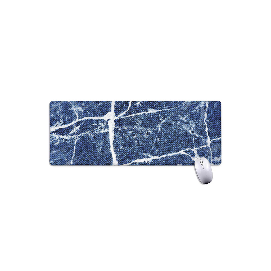 Marble Denim Jeans Pattern Print Extended Mouse Pad